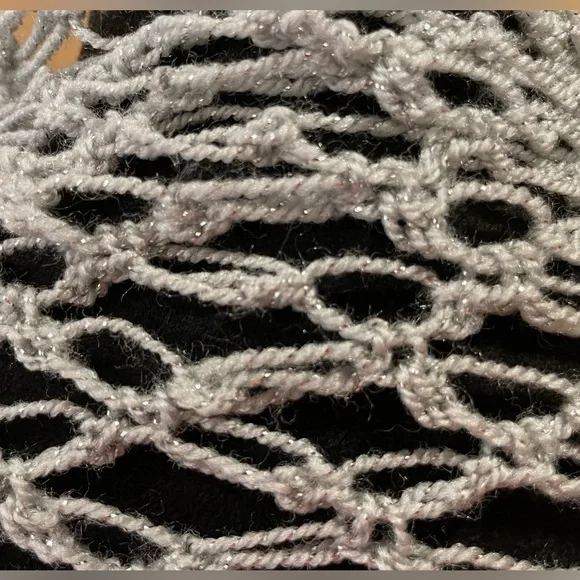 Crochet Grey and Silver Wrap - Picture 3 of 8